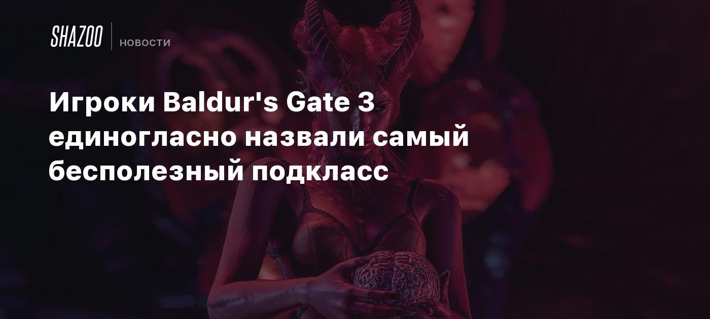Baldur’s Gate 3 players unanimously voted the most useless subclass