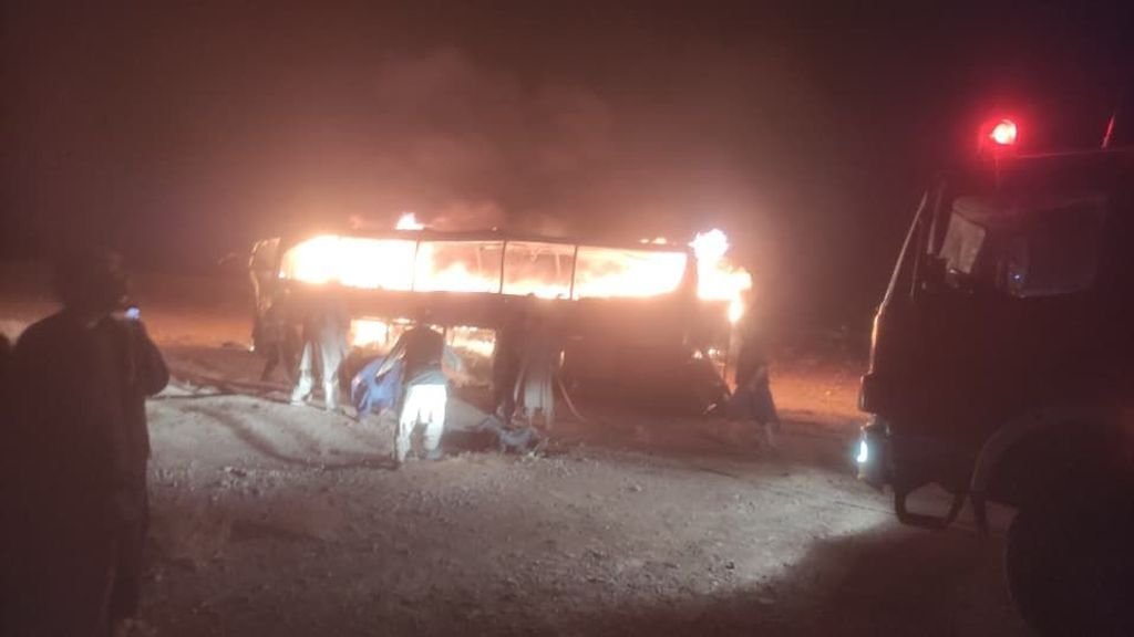 Bus carrying deported Afghans catches fire: at least 71 dead