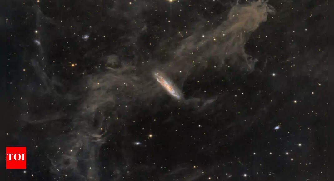 nasa space telescope view of pegasus3a stars2c dust2c and a distant galaxy