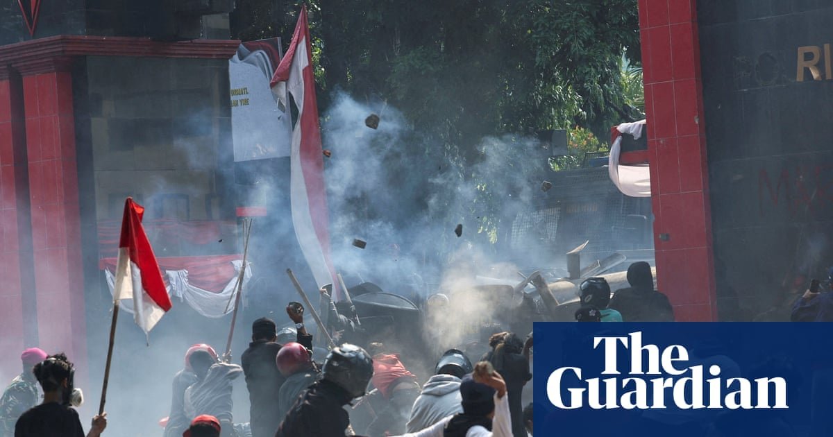 protests erupt in indonesia following death of man hit by police vehicle
