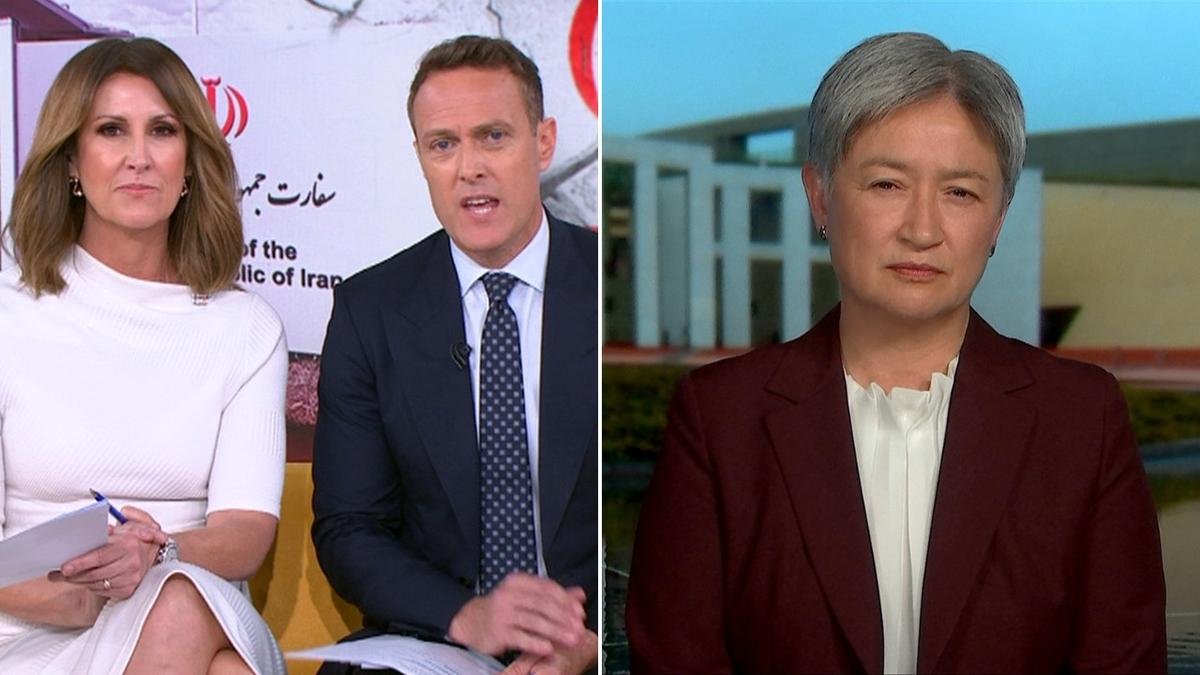 Sunrise host Nat Barr confronts Foreign Minister Penny Wong over failure to list Islamic Revolutionary Guard Corps as terrorists