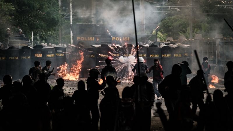 tensions rise as protests against police erupt in multiple cities in indonesia