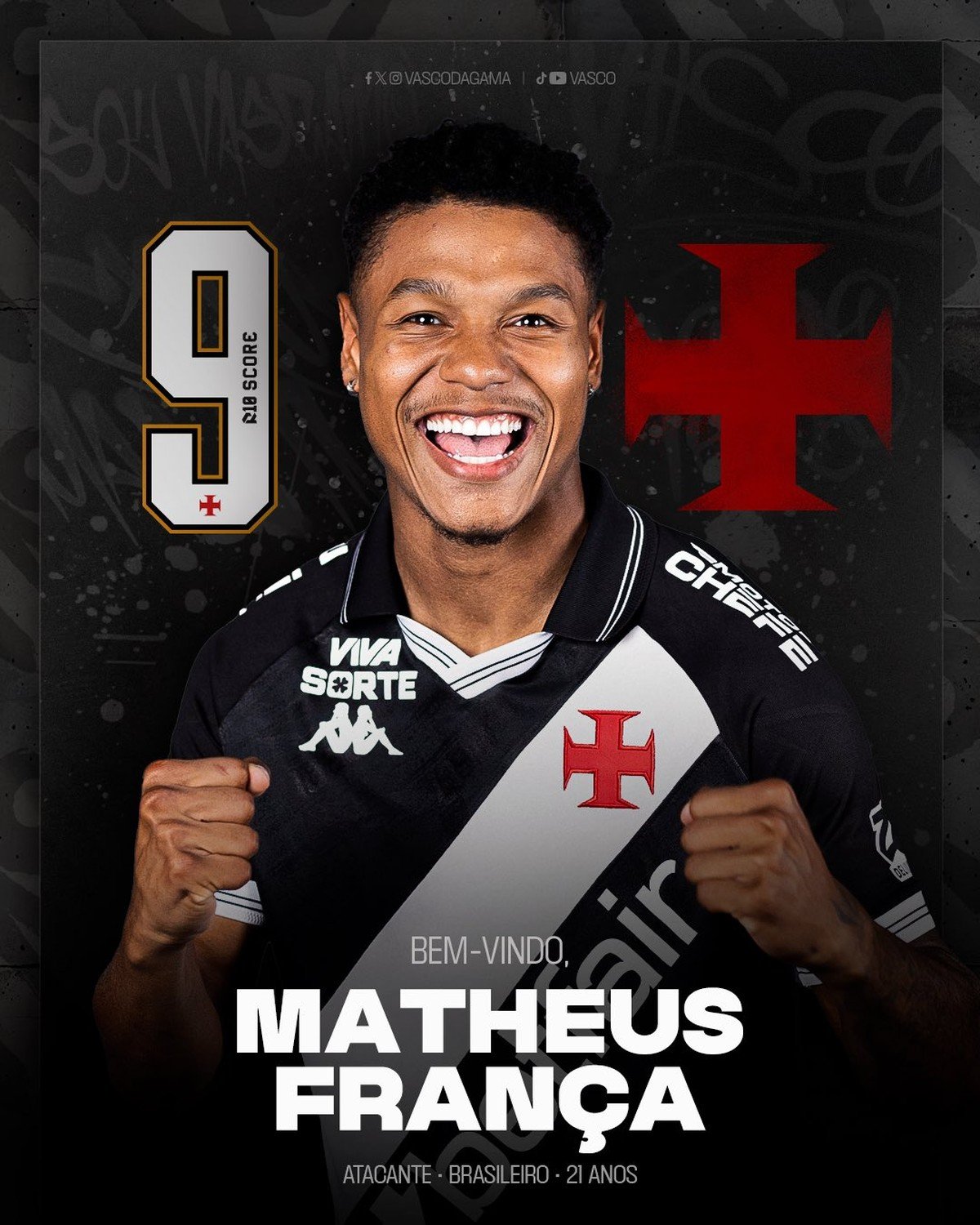 Vasco announces Matheus França, former Crystal Palace player