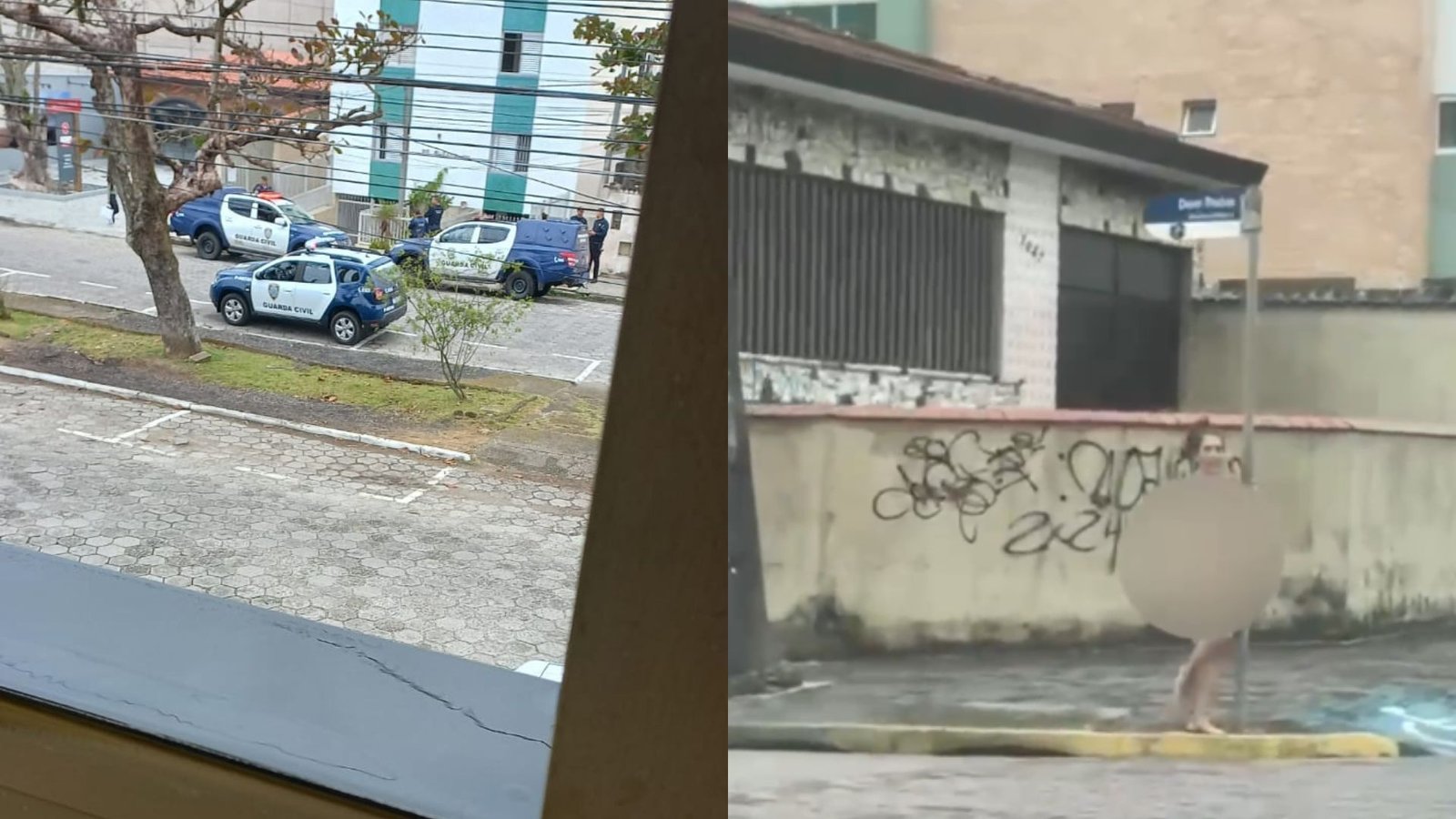 Video: Woman is arrested naked on beach in SP after confessing to killing father