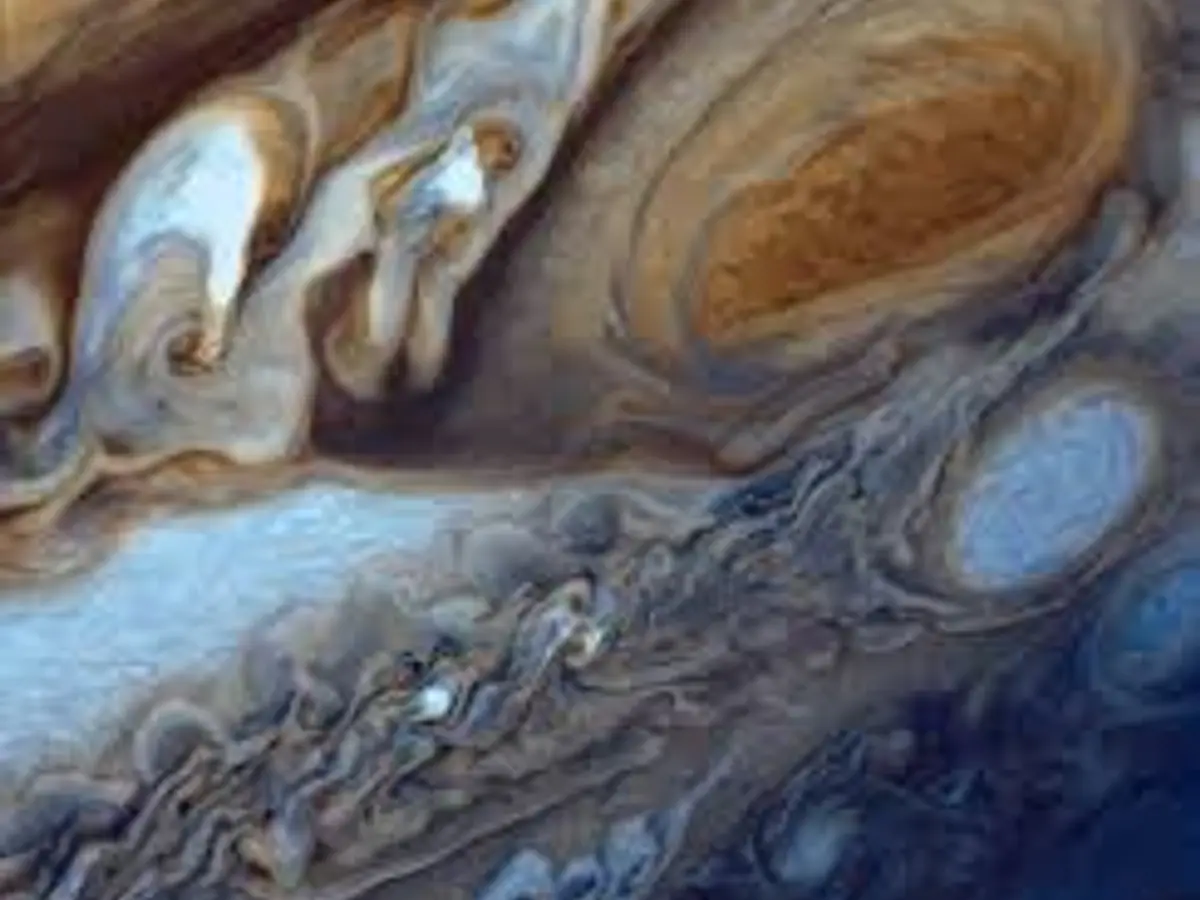 voyager 2 and jupiters great red spot3a a closer look at the massive storm