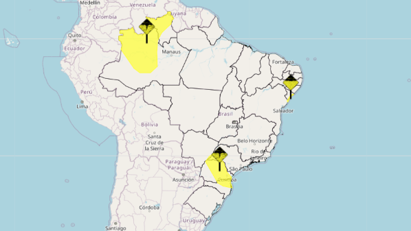 yellow alert3a intense rain expected in 8 states of brazil