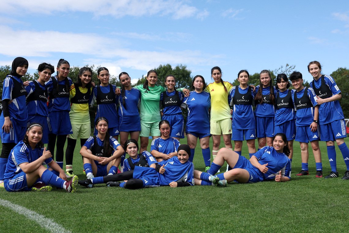 file photo: afghan women refugees train in england to build 23 player soccer squad