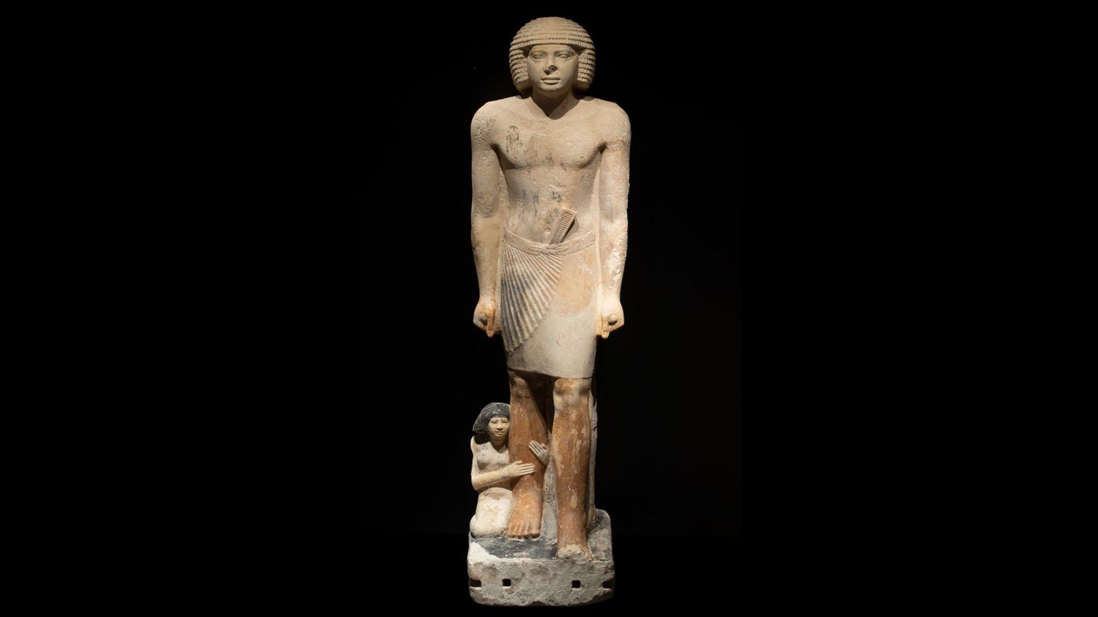 ancient egyptian statue of messi discovered at saqqara necropolis