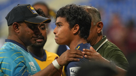 asia cup3a dunith wellalage to rejoin sri lanka squad after paying last respects to father