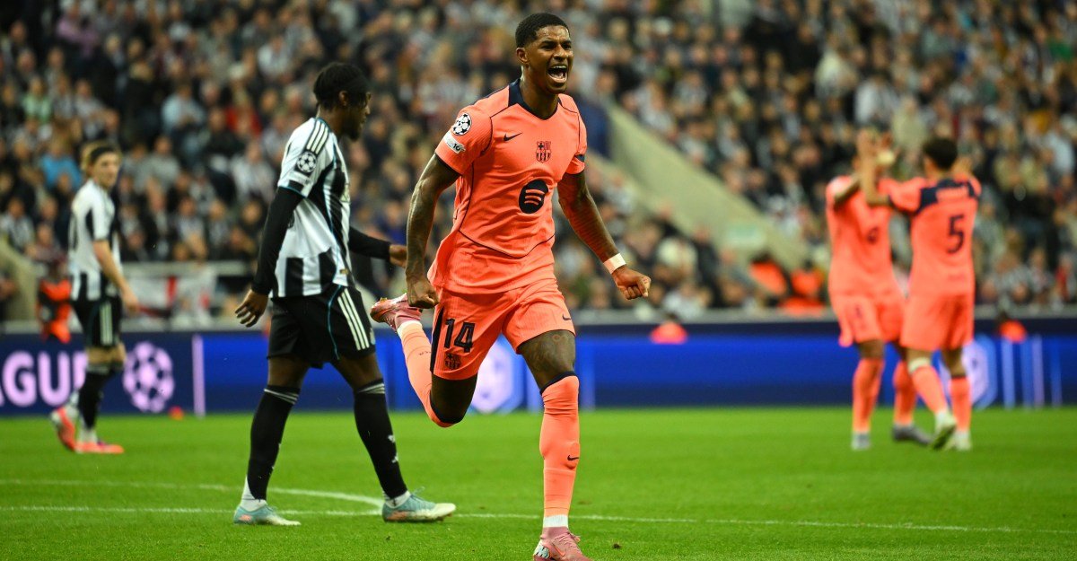 barcelona vs newcastle2c champions league3a final score 1 22c marcus rashford shines as barca win european opener on the road