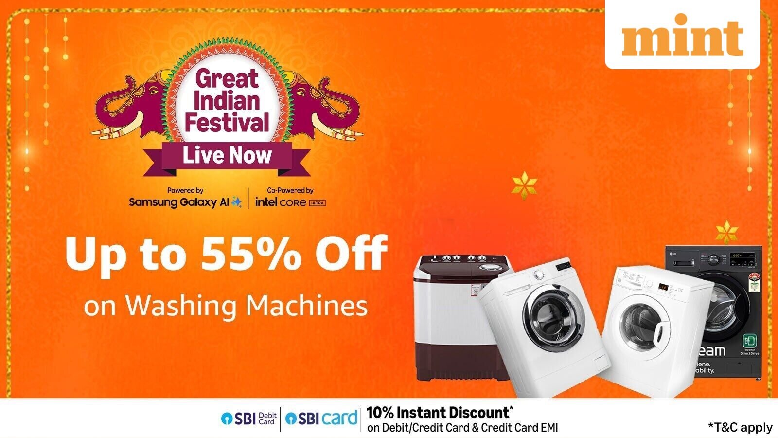dont miss out on great indian festival offers3a up to 5525 off washing machines