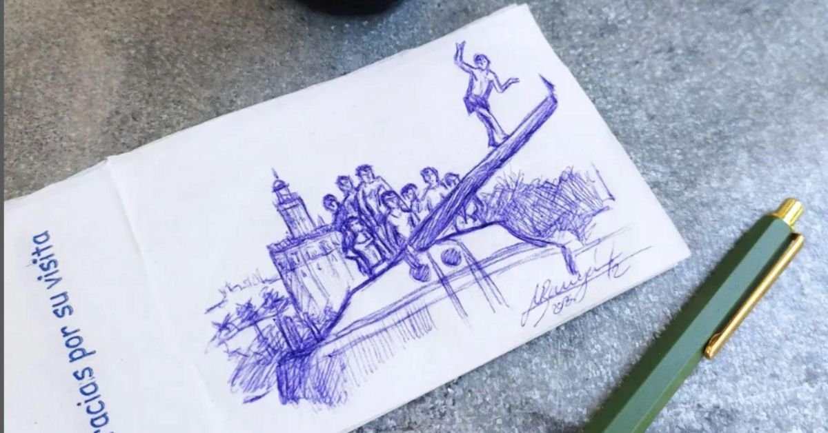 From La Giralda to Lola Flores’ Ballpoint Pen Portrait: A Look Into the Beneficent Exhibition ‘De Servilletas Maneras’ Held in a Sevilla Bar