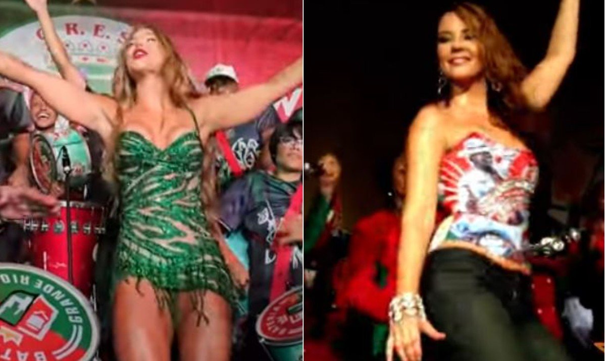 internet users compare virginia fonsecas samba with paolla oliveiras at the beginning of her reign as queen of grande rios drum section