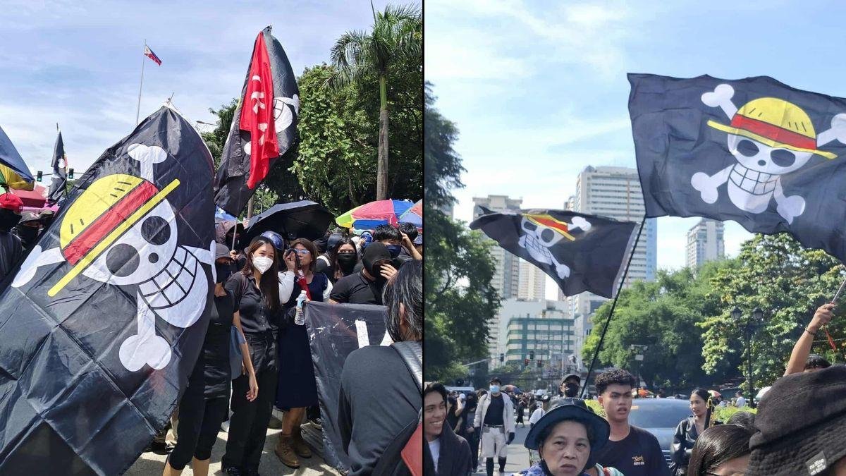 one piece straw hat jolly roger flag sparks protests in the philippines