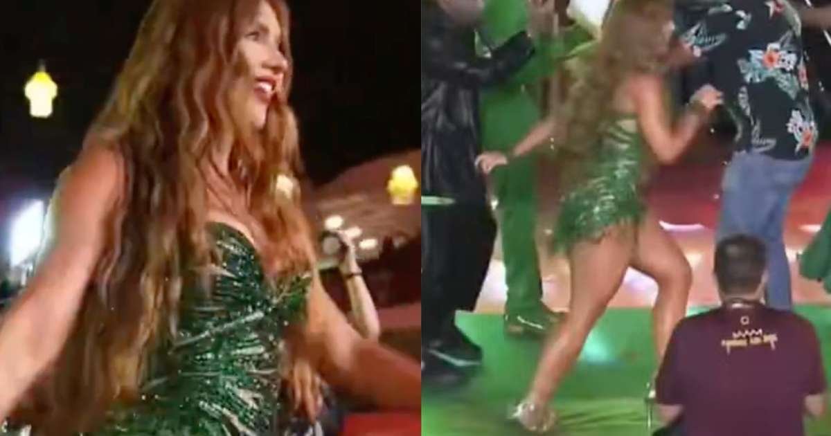 OUCH! Virginia Fonseca twists her ankle while dancing at Grande Rio’s coronation event