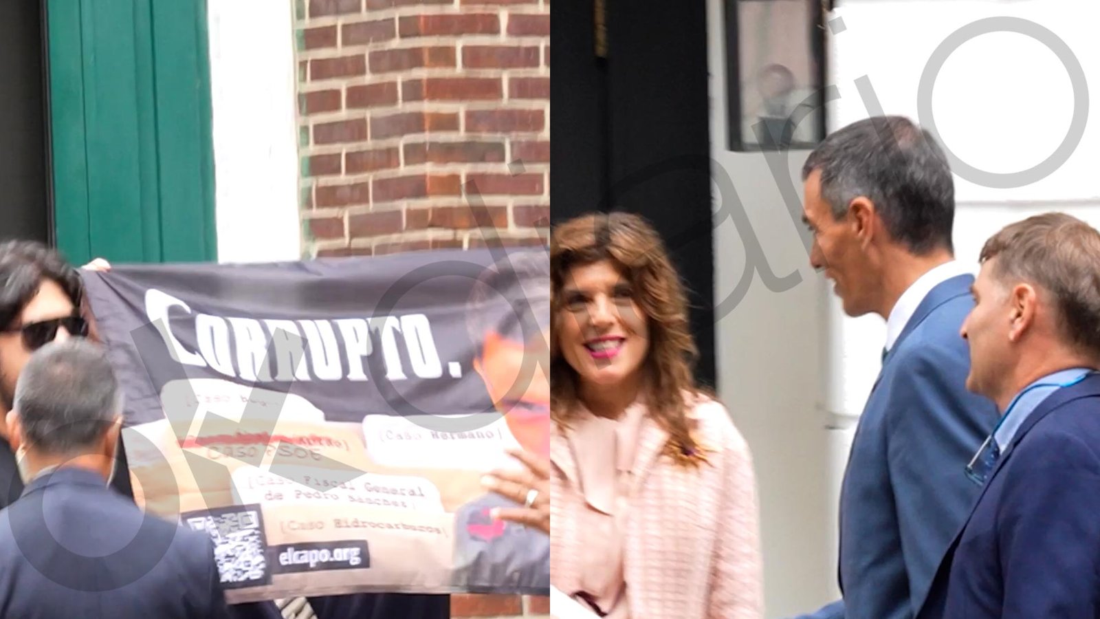 Protests of ‘¡Pedro Sánchez corrupto!’ in New York after his wife and brother are confirmed to go on trial