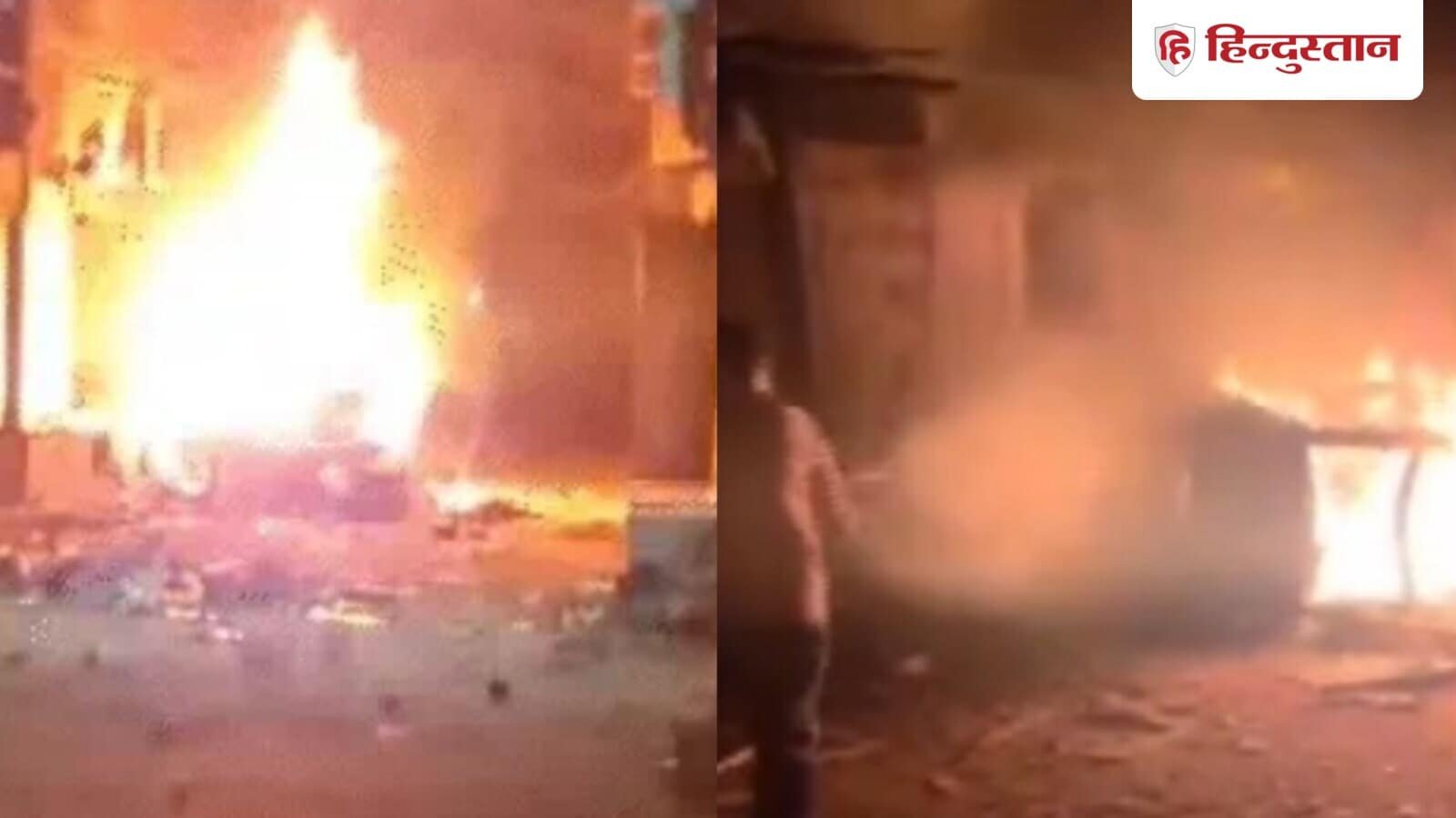 violent clash between two communities during garba in gandhinagar2c gujarat3b stone pelting and arson