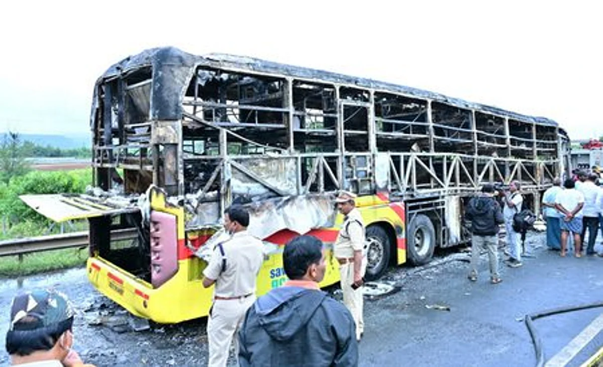 Andhra Pradesh: Fire Accident Claims Lives of 20 Passengers on Private Bus
