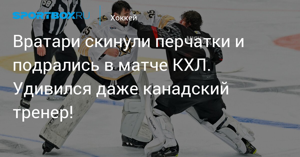 Goalkeepers throw off gloves and brawl during KHL match. Even Canadian coach was surprised!