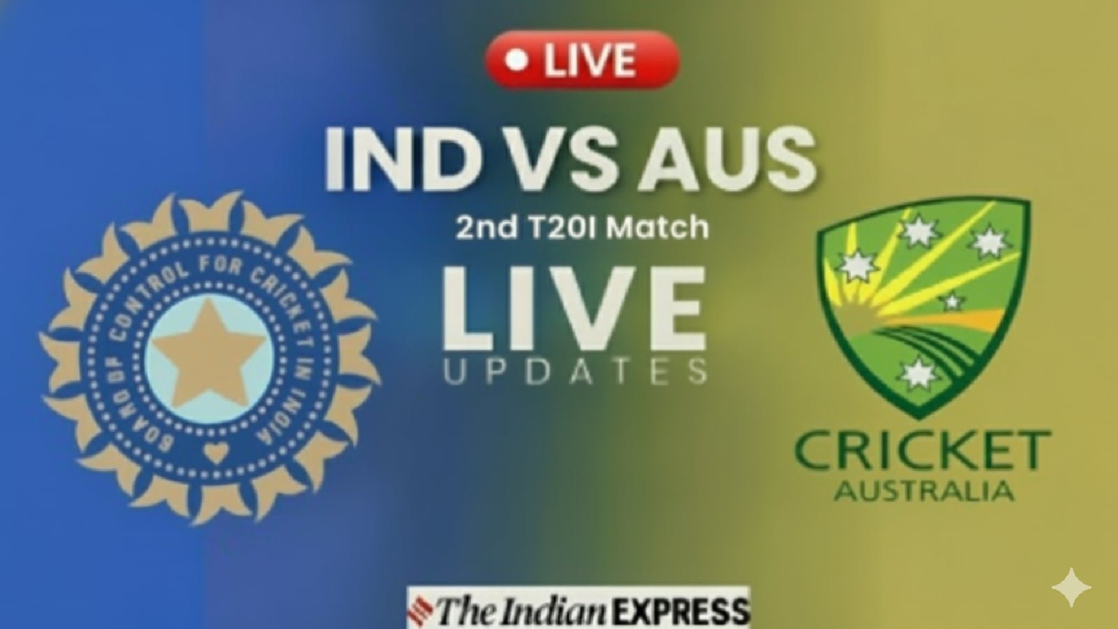 IND vs AUS 2nd T20 Live Cricket Score, India vs Australia Today Match