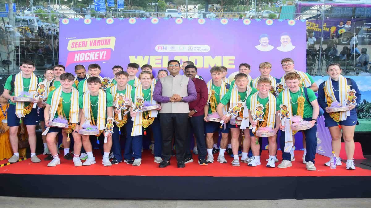14th Junior Hockey Tournament in Madurai: Irish Team Welcomed with Traditional Tamil Reception!