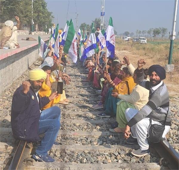 Farmers Block Kohar Singh Wala Railway Track in Protest