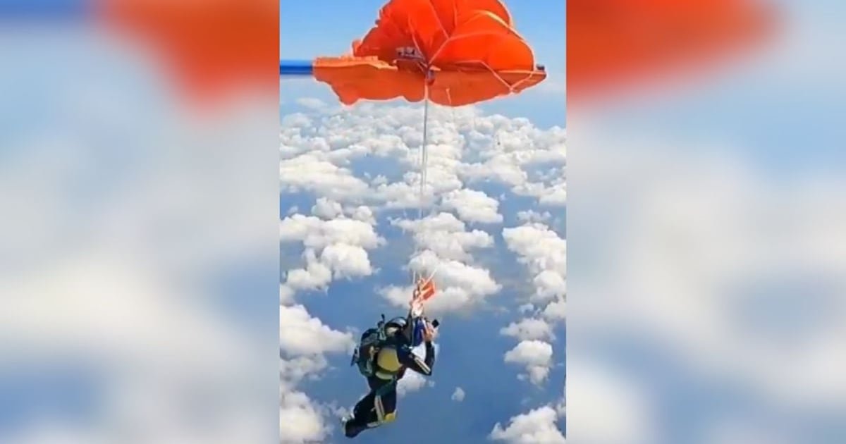 Video shows panic in the air after skydiver gets stuck to plane wing in Australia